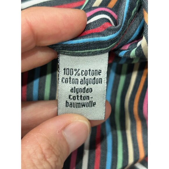 Visconti Uomo Striped Long Sleeve Button Front Shirt Multi Sz 3XLB Rainbow Work - Picture 6 of 10